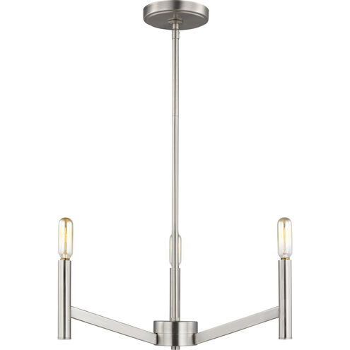 Vector 3 Light 18 inch Brushed Nickel Chandelier Ceiling Light