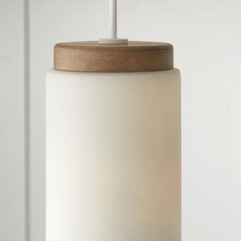 Liam 1 Light 9.25 inch Light Wood and White Pendant Ceiling Light