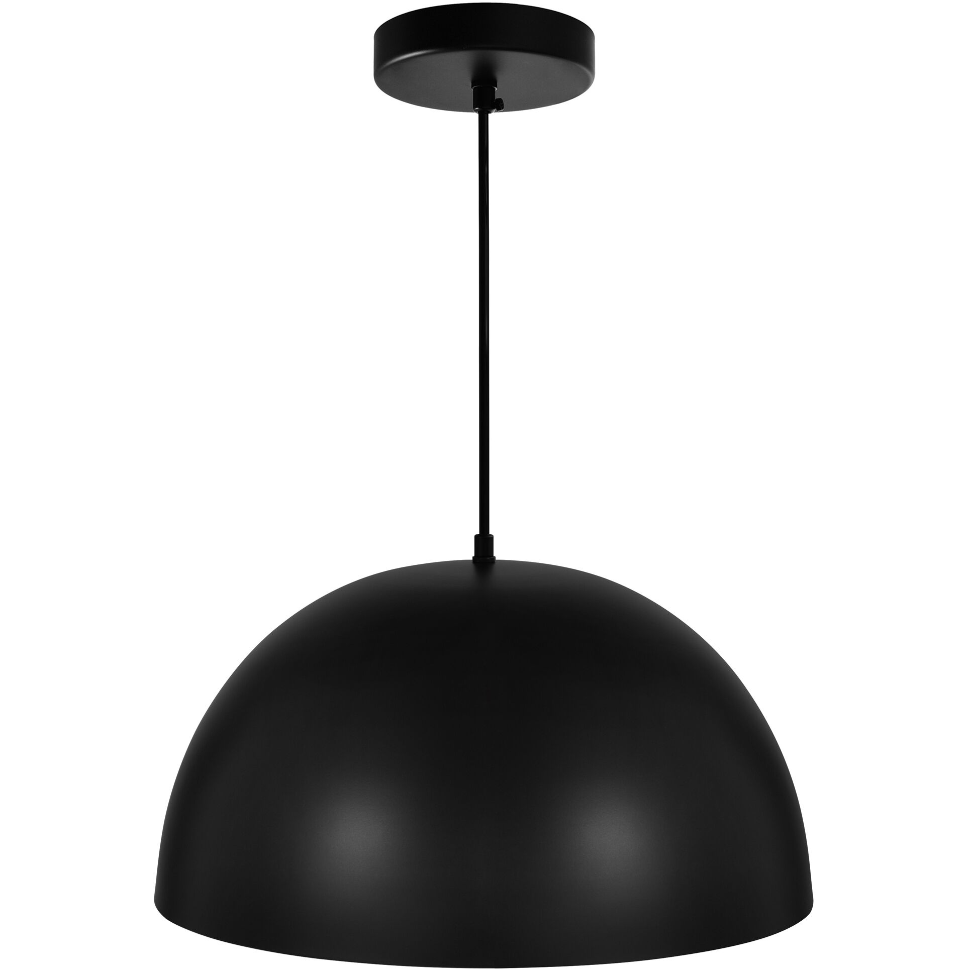 Modest 1 Light 16 inch Black Down Pendant Ceiling Light