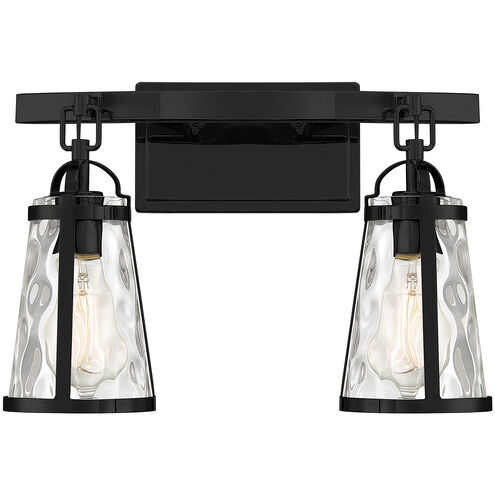 Albany 2 Light 16 inch Black Bathroom Vanity Light Wall Light