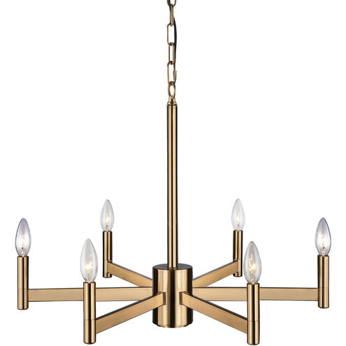 Euryale 6 Light 24 inch Aged Gold Brass Chandelier Ceiling Light