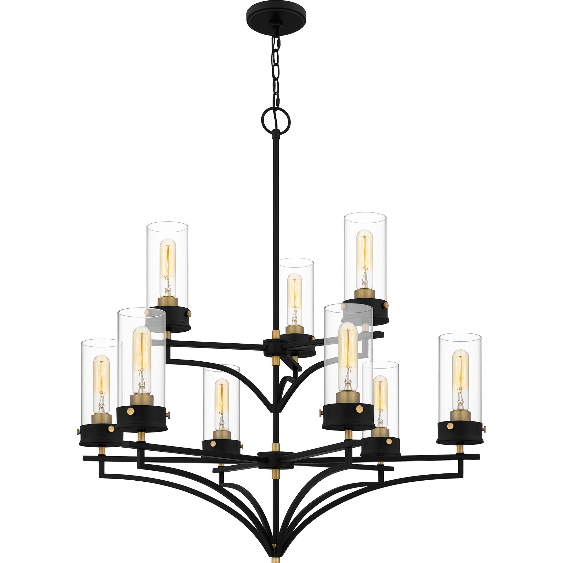 Hillside 9 Light 31.75 inch Matte Black Chandelier Ceiling Light