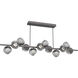 Luna LED 72 inch Graphite Chandelier Ceiling Light in 3000K LED, Zircon Inner - Smoke Outer, Twisted Branch