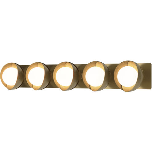 Brooklyn 5 Light 38 inch Modern Brass and Modern Brass Straight Bath Sconce Wall Light, Straight