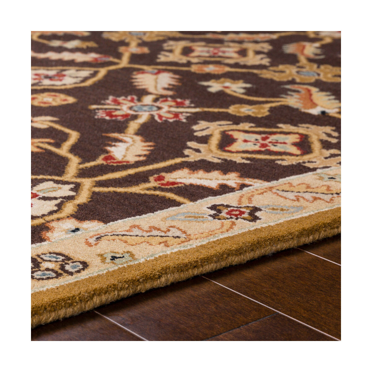 Caesar 72 X 48 inch Dark Brown/Camel/Wheat/Khaki/Medium Gray/Rust Rugs, Wool