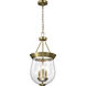 Boliver 3 Light 11.75 inch Vintage Brass Pendant Ceiling Light