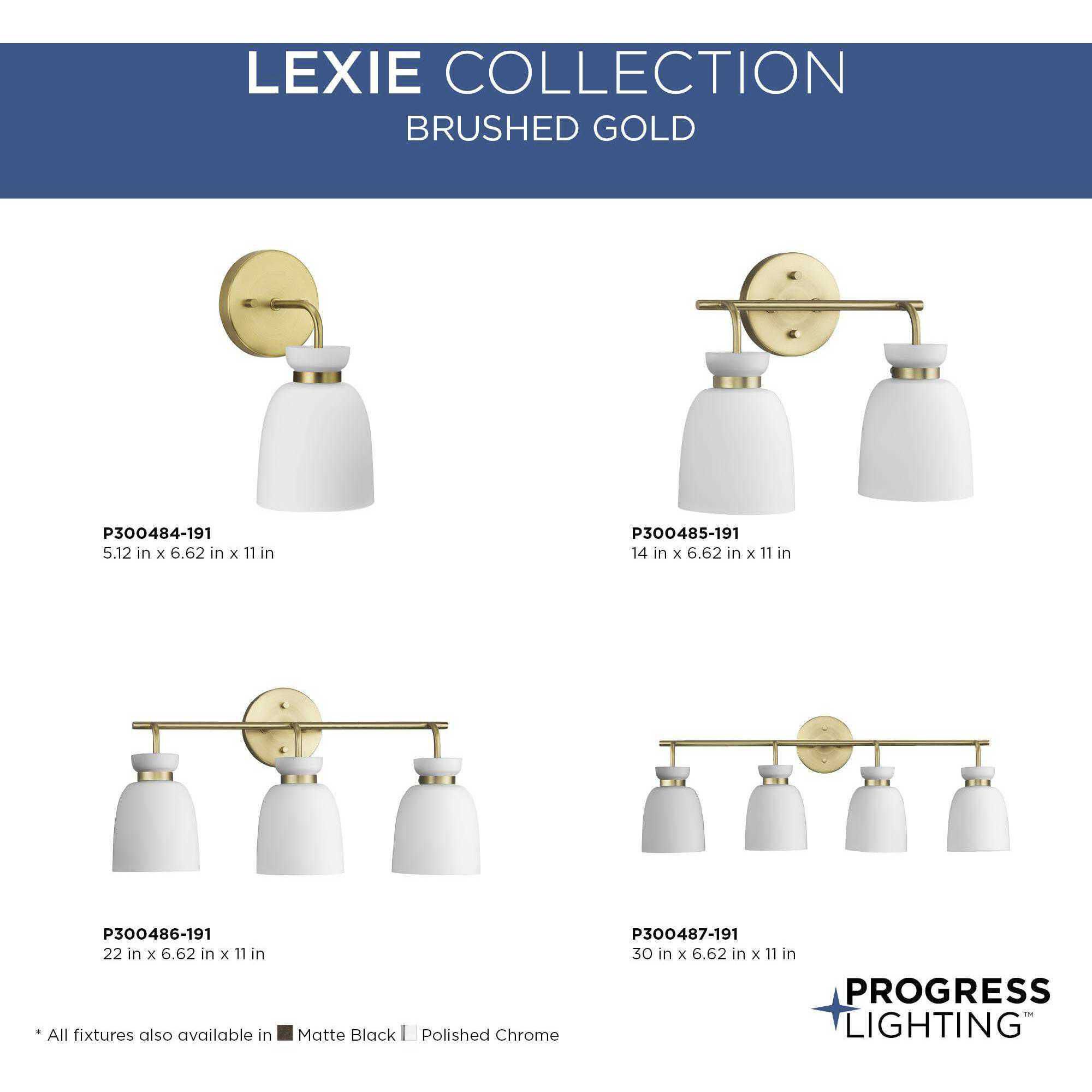 Lexie 3 Light 22 inch Brushed Gold Bathroom Vanity Light Wall Light