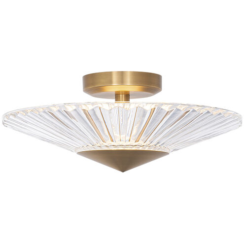 Origami LED 16 inch Aged Brass Semi-Flush Mount Ceiling Light, Schonbek Signature