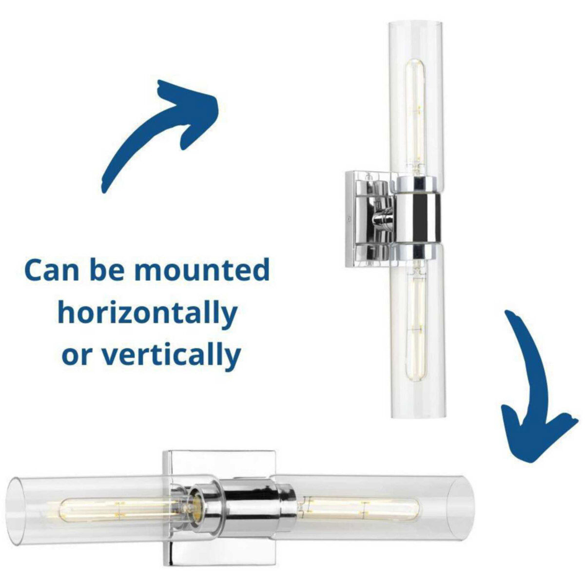 Clarion 2 Light 20 inch Polished Chrome Bath Vanity Wall Light