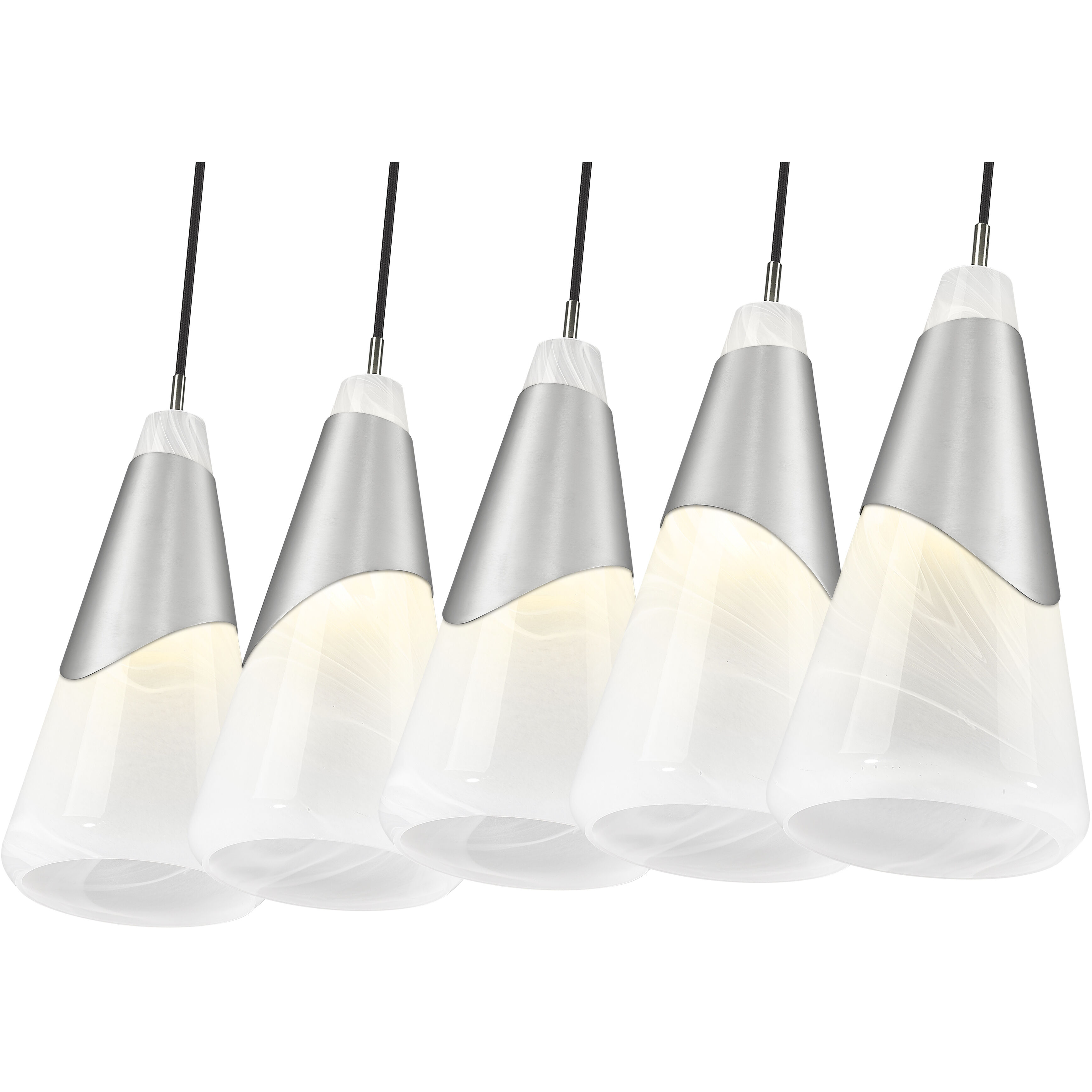 Aimie Linear Chandelier Ceiling Light in Brushed Nickel