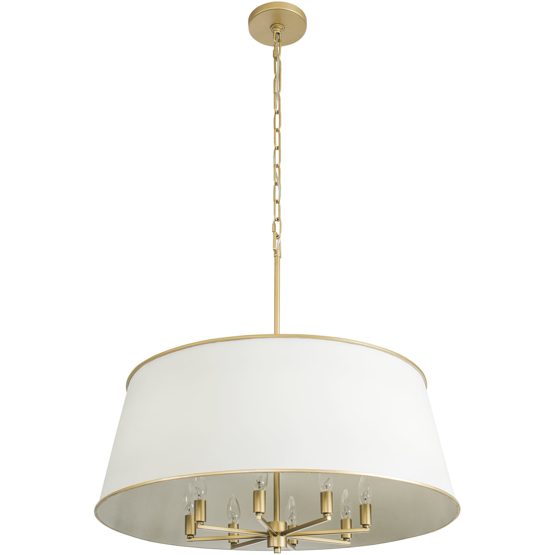 Coco 8 Light 32 inch Matte White/French Gold Pendant Ceiling Light