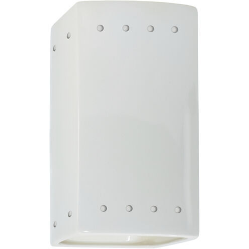 Ambiance Rectangle 1 Light 9.5 inch Gloss White Outdoor Wall Sconce, Small