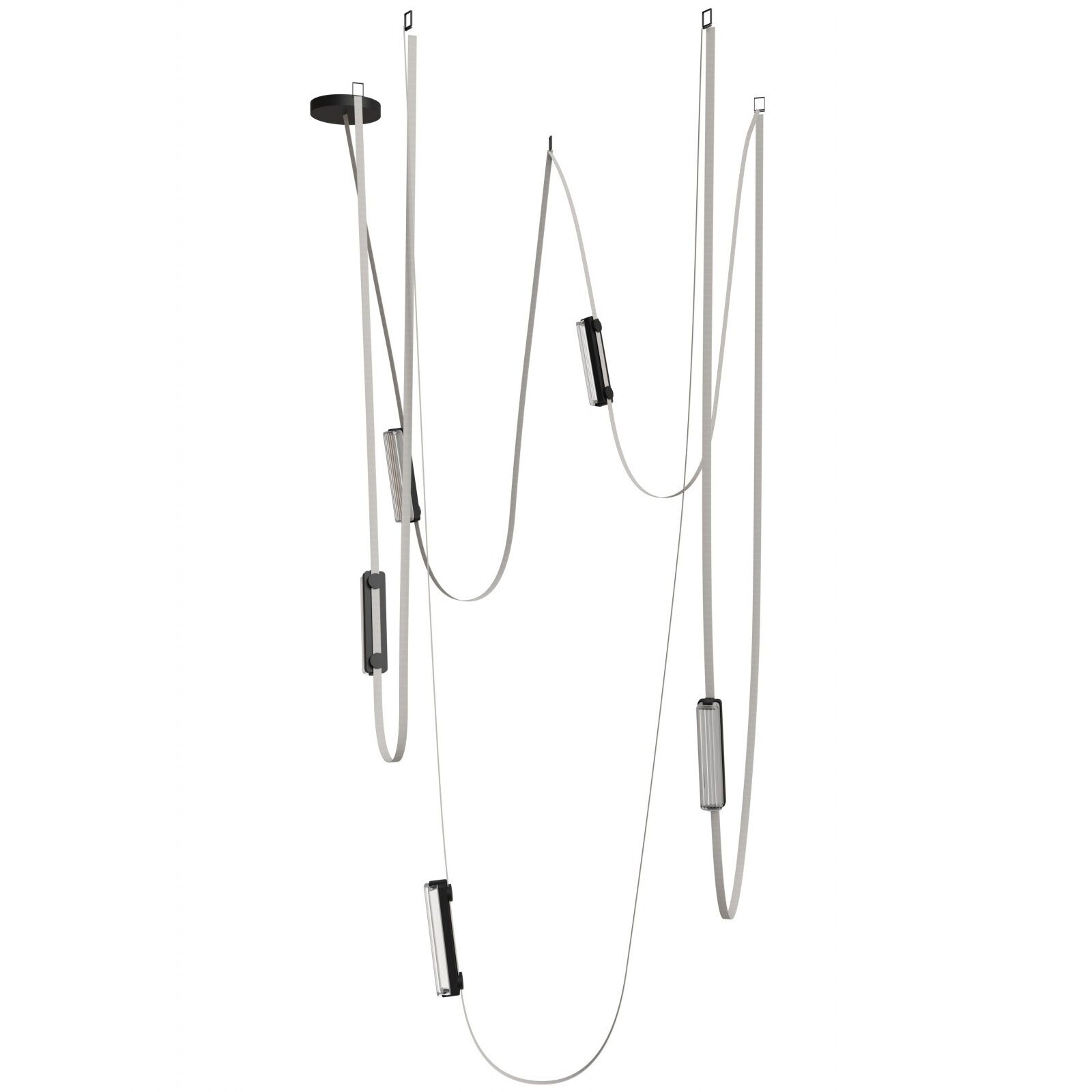 Fremont LED 2.5 inch Ivory and Black Belt Chandelier Ceiling Light