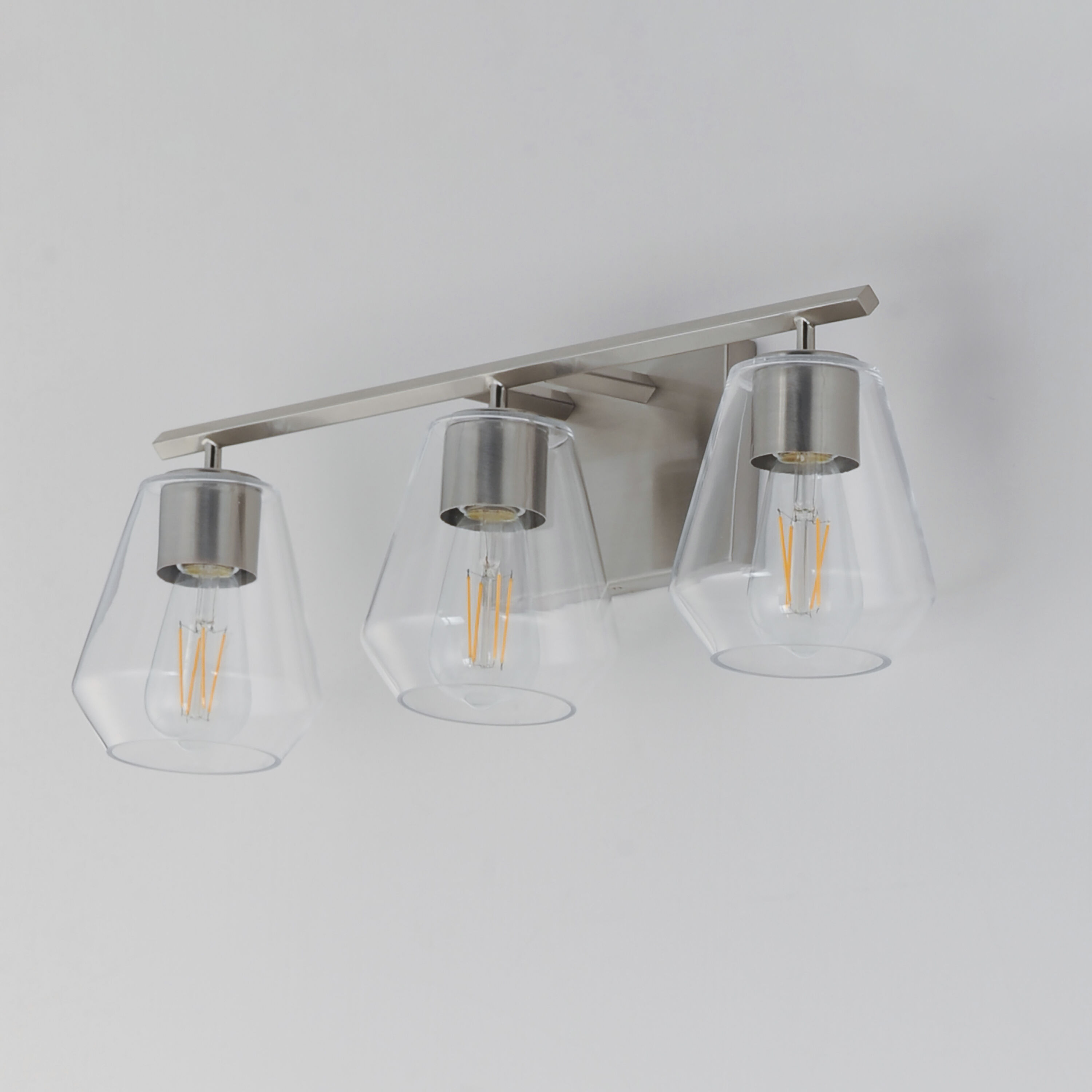 Geode 3 Light 22.5 inch Satin Nickel Bath Vanity Light Wall Light