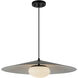 Cruz LED 24 inch Metal - Black/White Pendant Ceiling Light in Metal - Black and White, Spun Aluminum Shade
