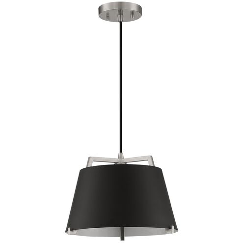 Sky 1 Light 12.4 inch Black and Satin Nickel Pendant Ceiling Light