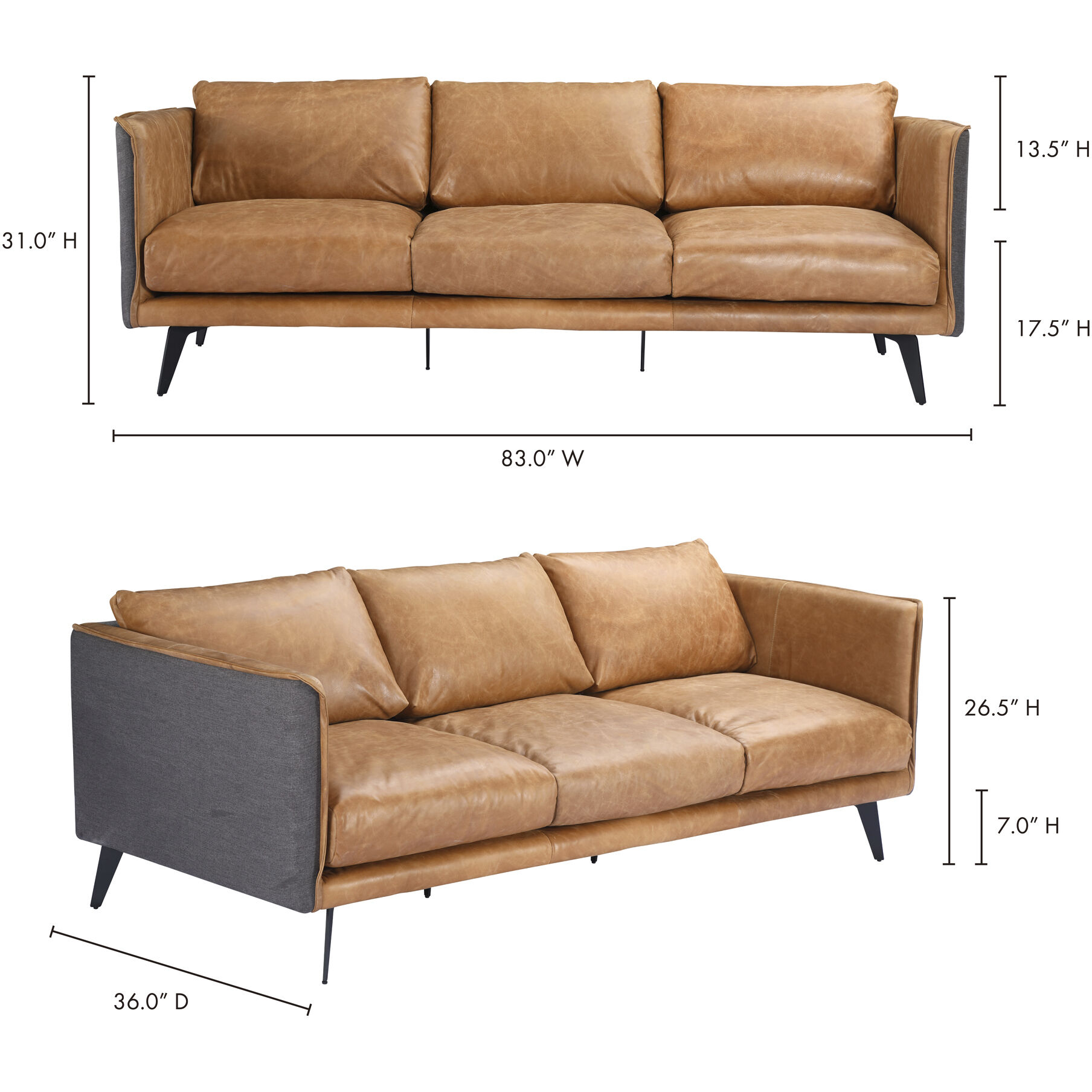 Messina Brown Sofa