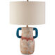 Arcadia 27.75 inch 150 watt Sand/Teal/Red Table Lamp Portable Light