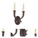 Traditional Brass 2 Light 8.5 inch Oil Rubbed Bronze Wall Sconce Wall Light