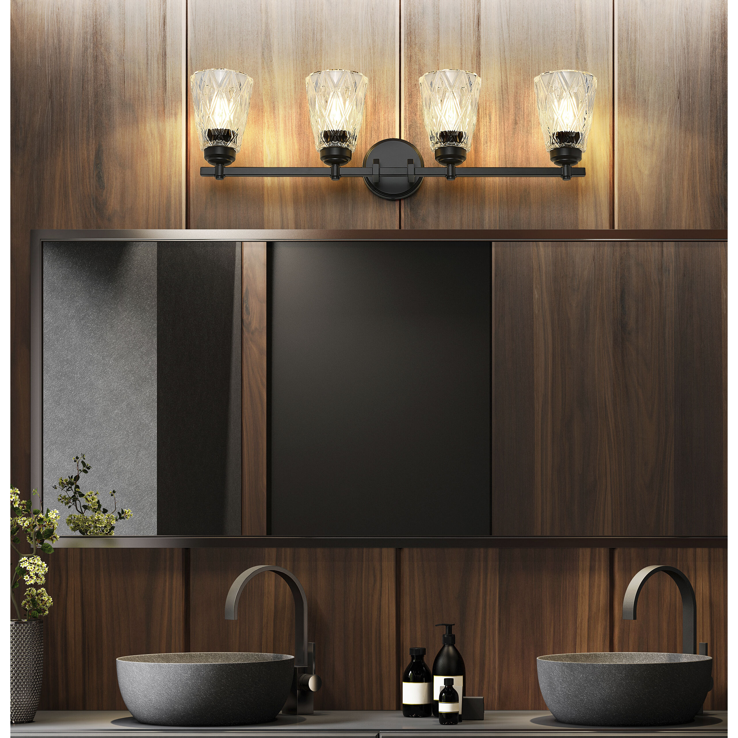 Andree Vanity Wall Light in Matte Black