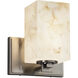 Alabaster Rocks Wall Sconce Wall Light in 700 Lm LED, Brushed Nickel, Square with Flat Rim