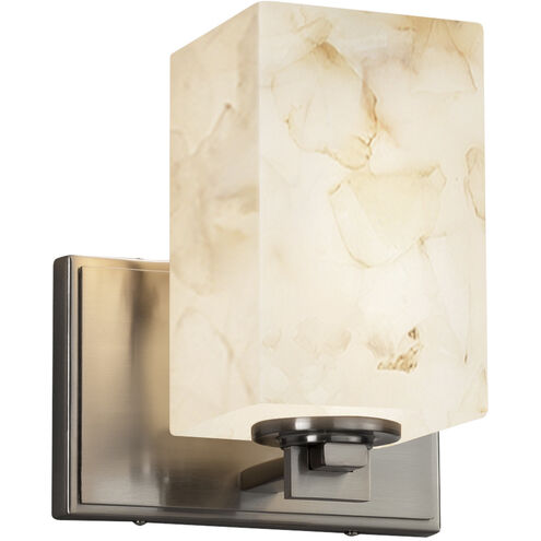 Alabaster Rocks Wall Sconce Wall Light in 700 Lm LED, Brushed Nickel, Square with Flat Rim