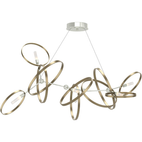 Celesse 6 Light 59.7 inch Sterling and Soft Gold Pendant Ceiling Light in Sterling/Soft Gold