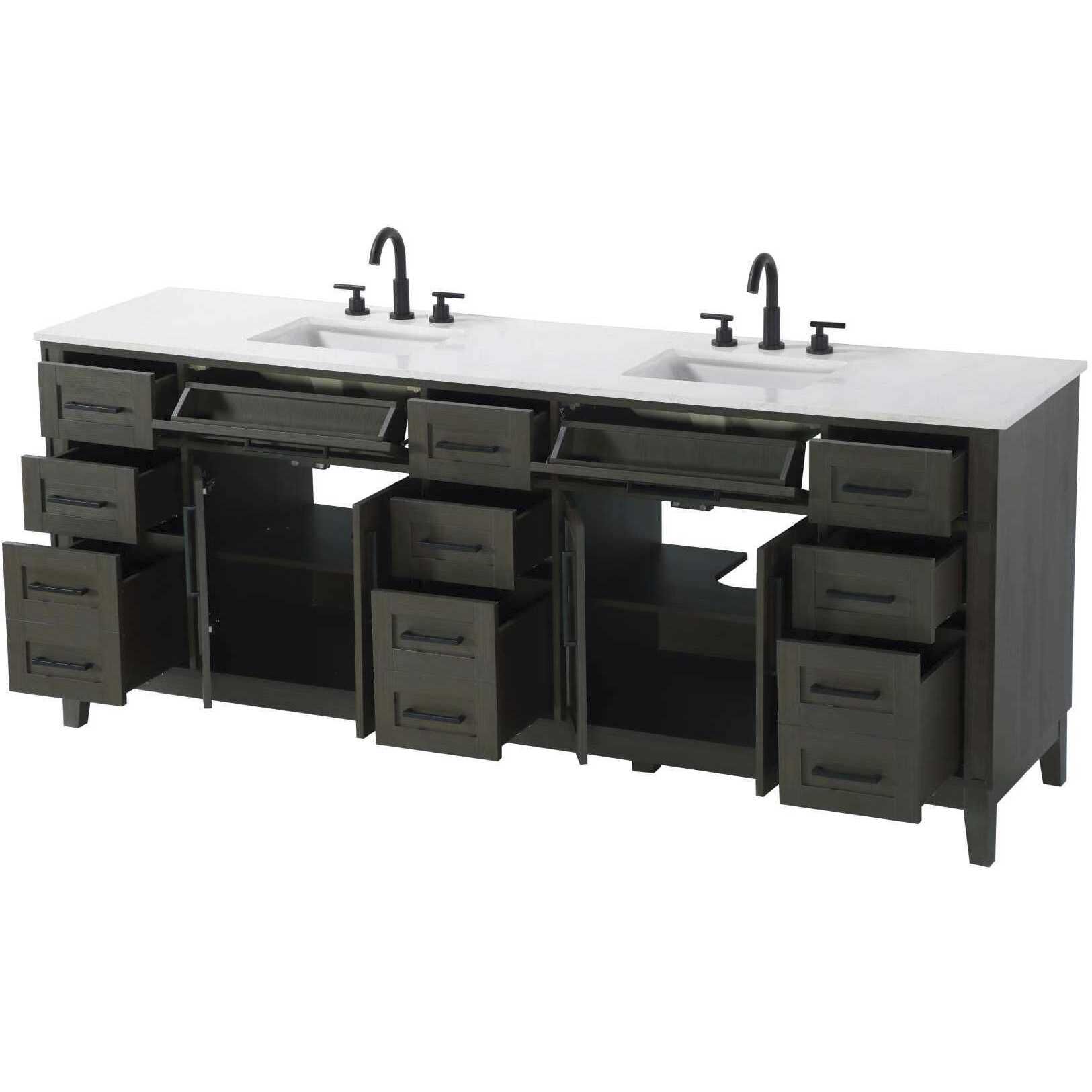 Virginia 84 X 35 inch Mocha Brown Bathroom Vanity Cabinet