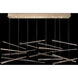 Elevate LED 62 inch Gold Pendant Ceiling Light in Gold Leaf, Meteorite Spires Studio Glass