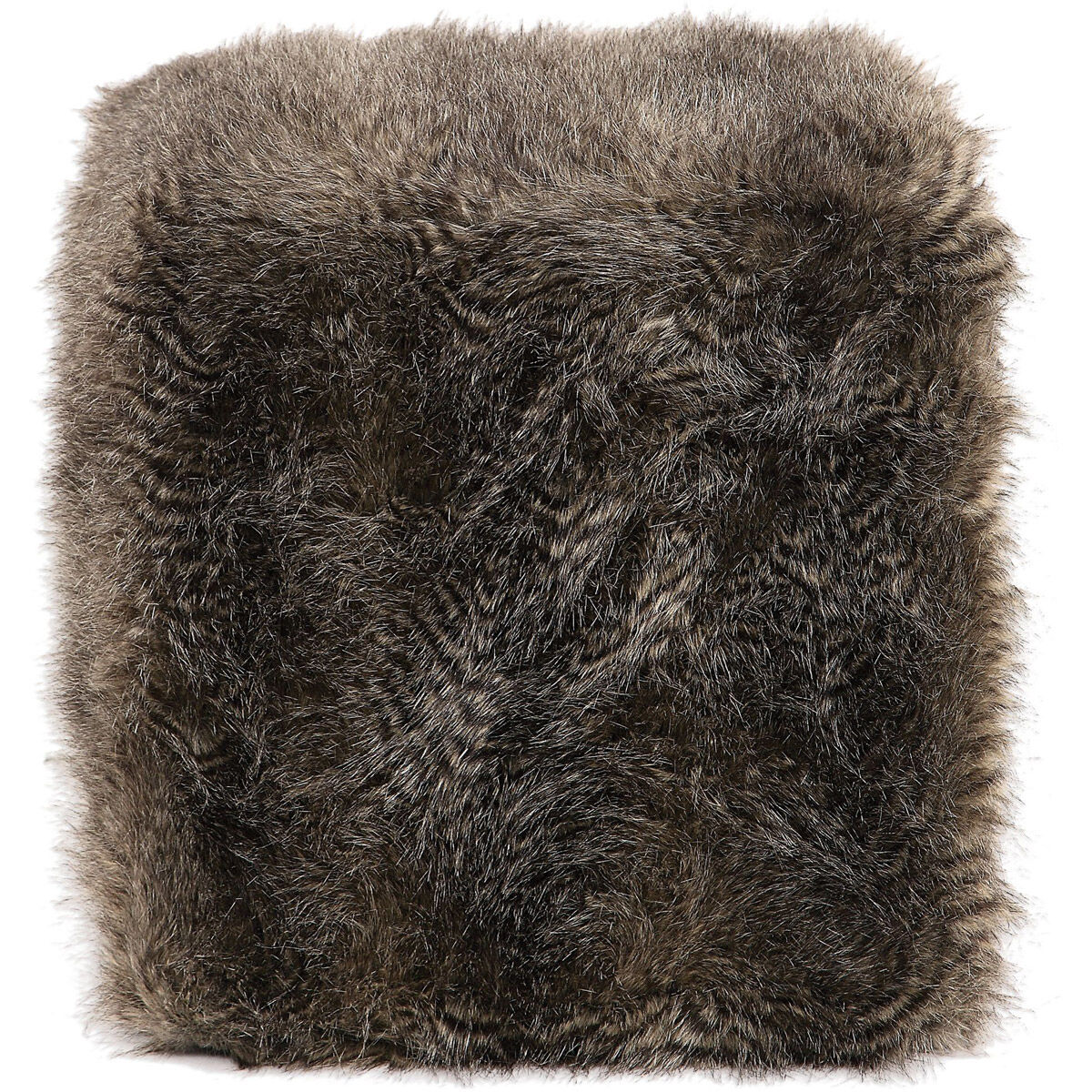 Jayna 17 inch Charcoal Brown Tones Ottoman