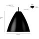 Kayman 1 Light 15 inch Matte Black Pendant Ceiling Light