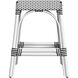Robias Rectangular Rattan 24.5" Counter Stool in White and Black Dot