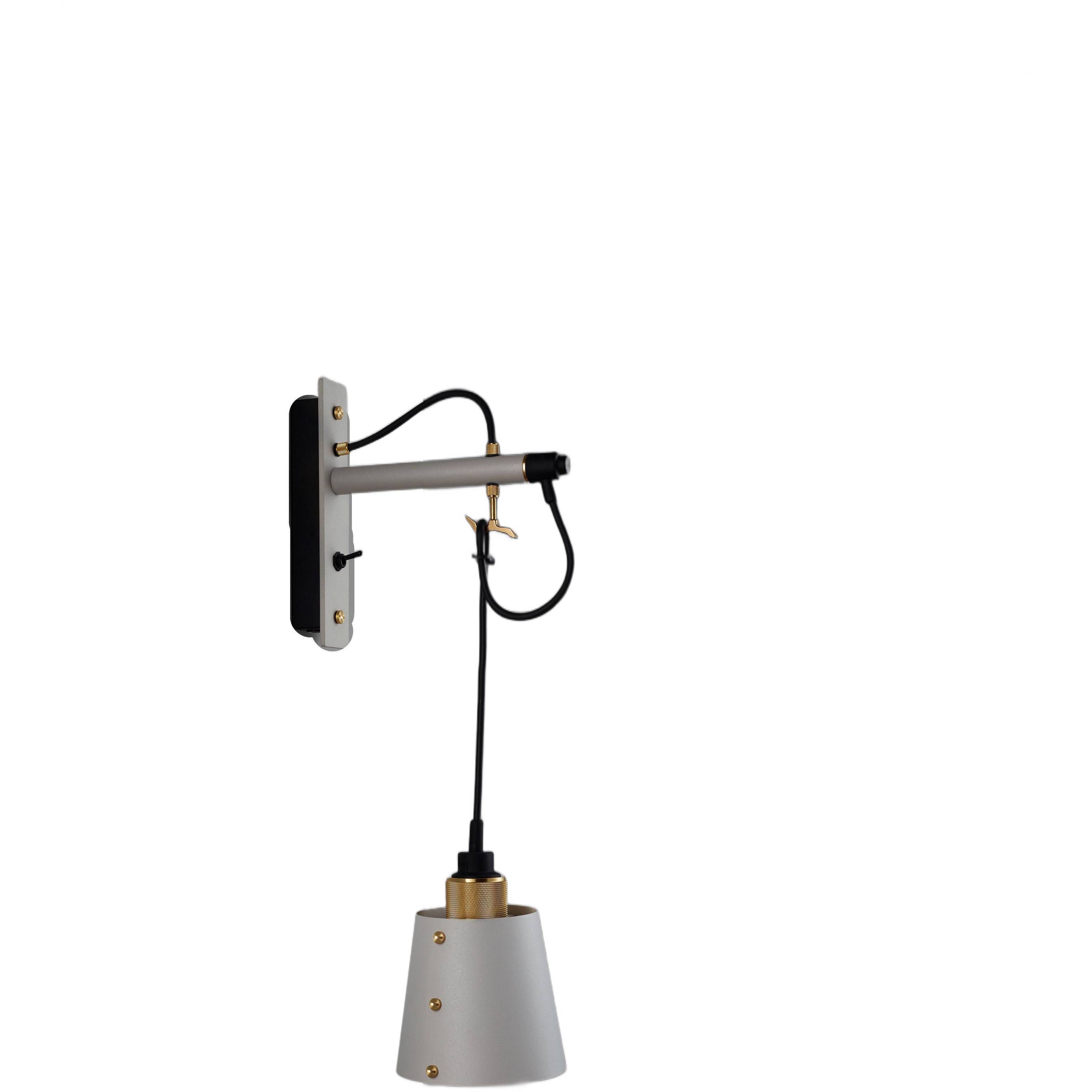 Hooked Wall Light in Stone / Brass