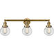 Franklin Restoration Beacon LED 30 inch Brushed Brass Bath Vanity Light Wall Light in Clear Glass, Franklin Restoration