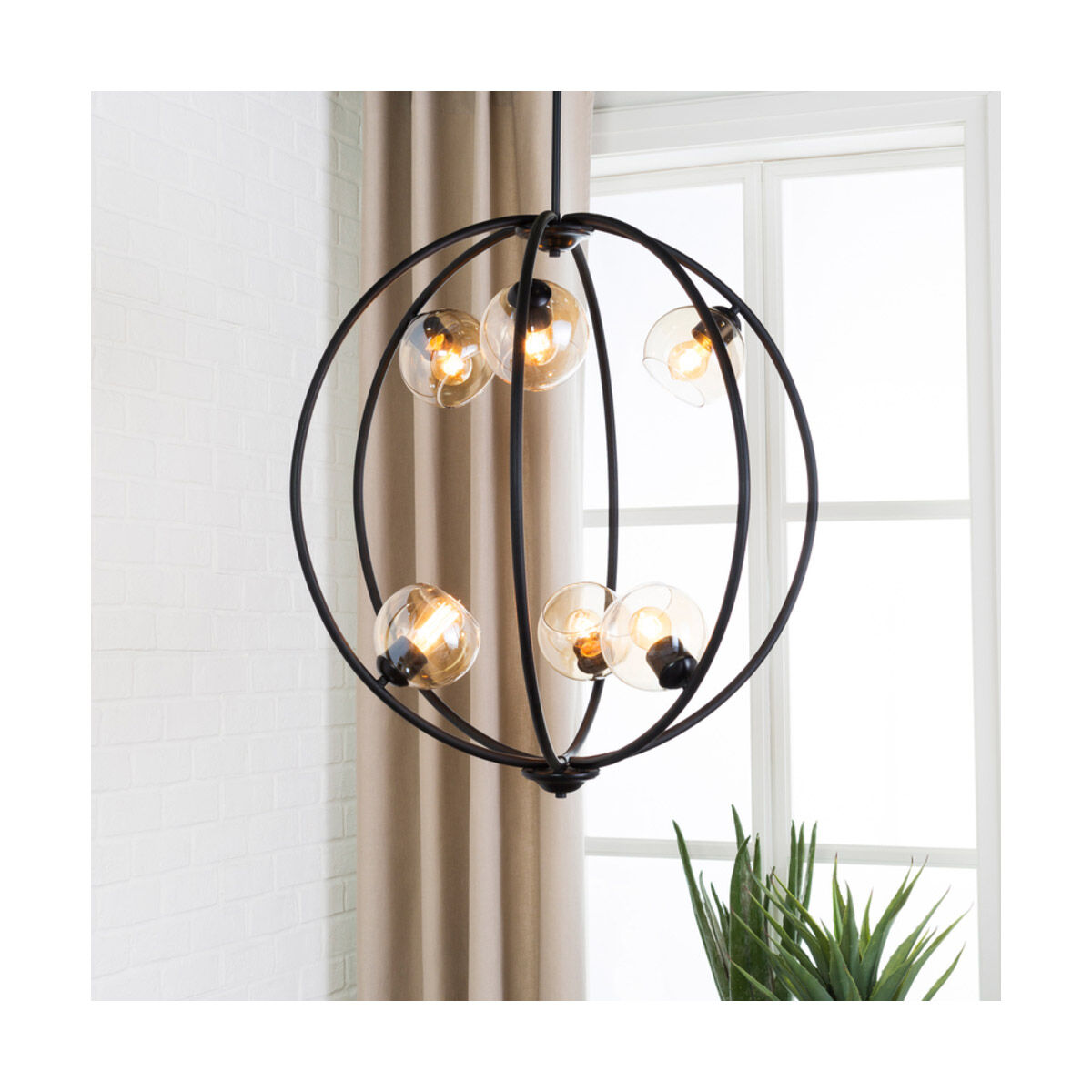 Axel 6 Light 32 inch Black Pendant Ceiling Light