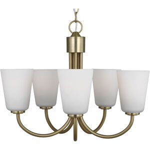 Miles 5 Light 21 inch Satin Brass Chandelier Ceiling Light