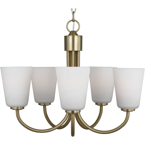 Miles 5 Light 21 inch Satin Brass Chandelier Ceiling Light