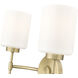 Keylee 2 Light 15.5 inch Vintage Brass Bathroom Vanity Light Wall Light