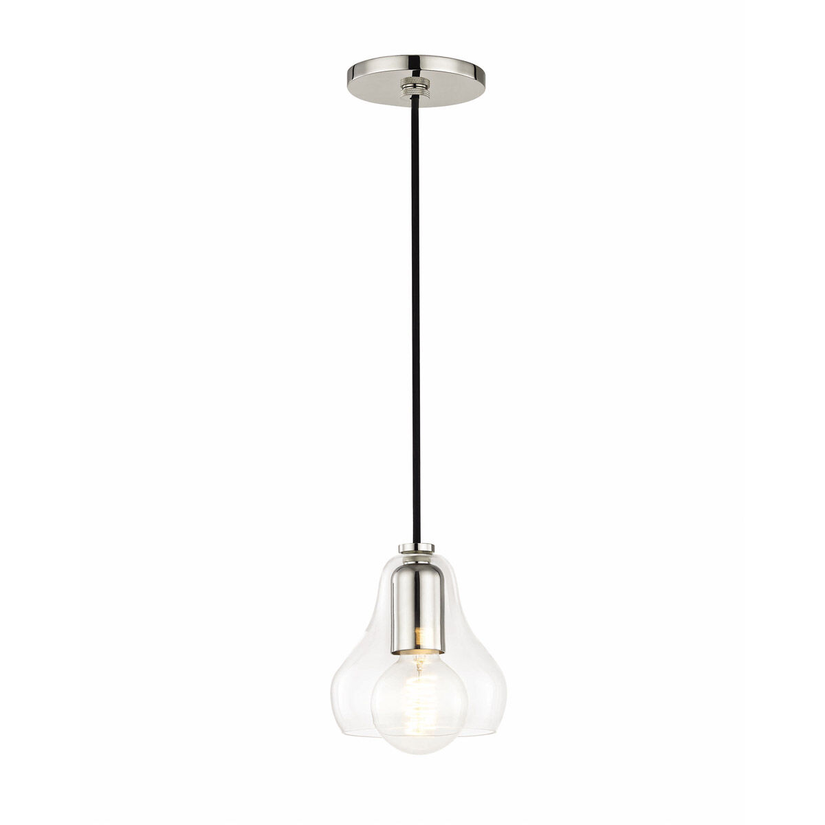 Sadie 1 Light 5.75 inch Polished Nickel Pendant Ceiling Light