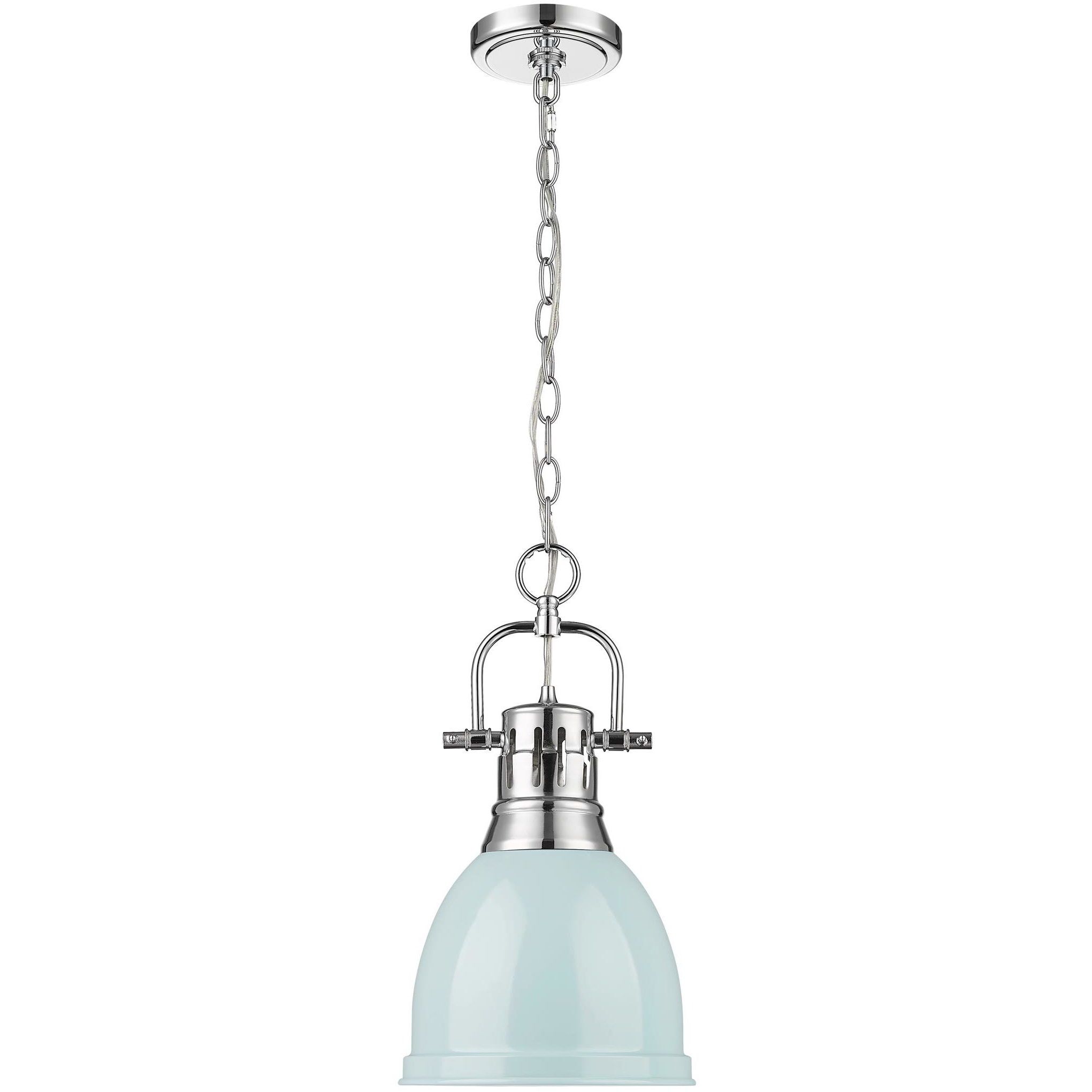 Yep Duncan 1 Light 8.88 inch Chrome Pendant Ceiling Light in Seafoam, Small