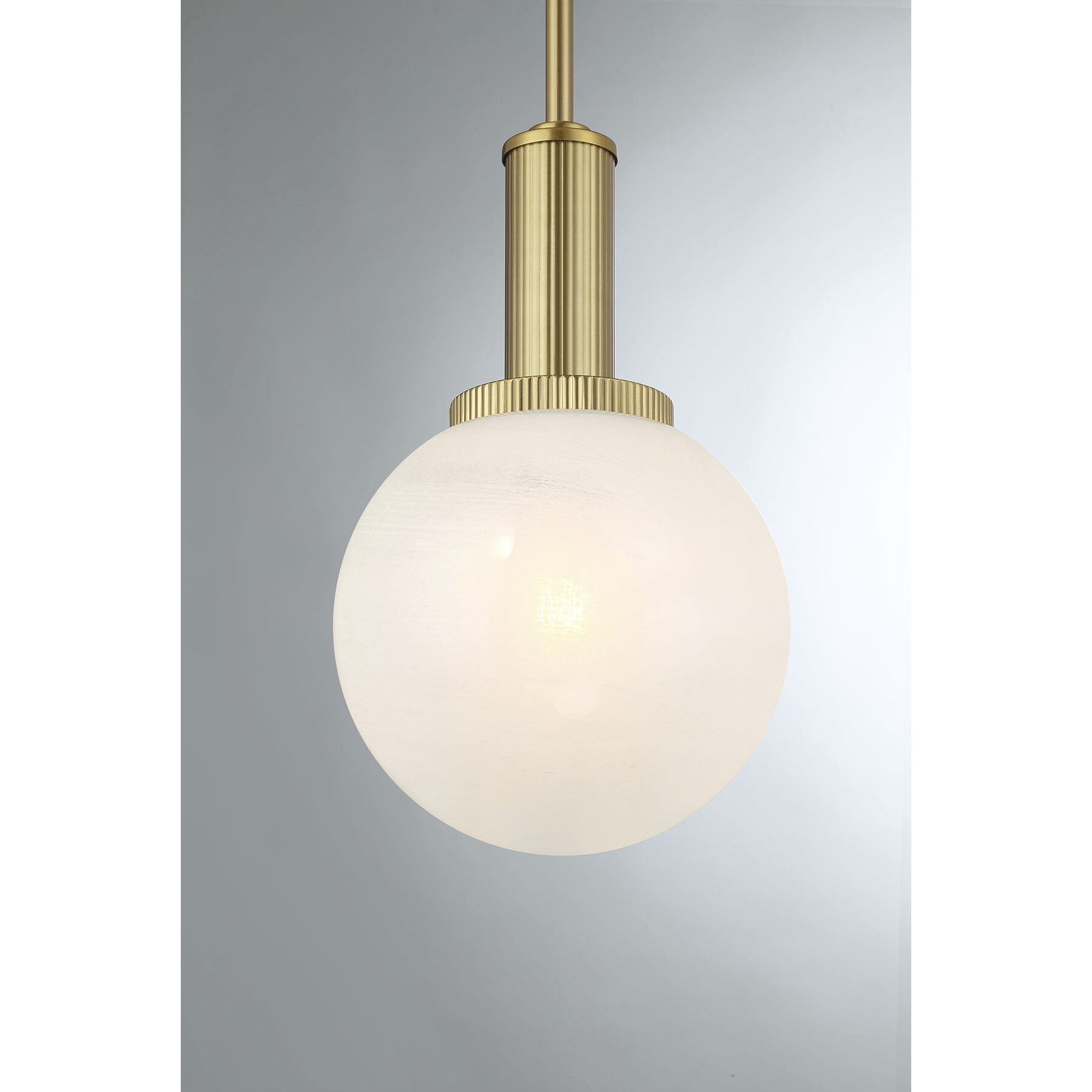 Modern 1 Light 8 inch Natural Brass Pendant Ceiling Light