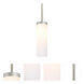 Friz LED Satin Nickel Pendant Ceiling Light in Opal Glossy Glass
