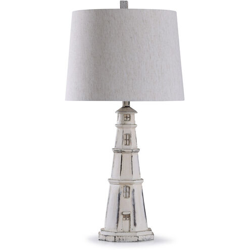 Berwyn 12 inch 150 watt Distressed White and Oatmeal Table Lamp Portable Light