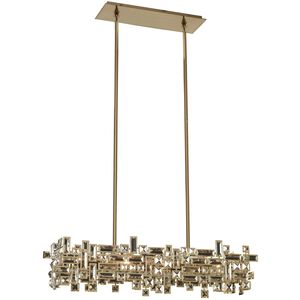 Vermeer 6 Light 35 inch Brushed Champagne Gold Island Light Ceiling Light in Firenze Clear 