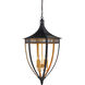 Wycombe 4 Light 23.5 inch Satin Black and Contemporary Gold Leaf Lantern Pendant Ceiling Light, Bunny Williams Collection