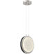 Iris LED 12 inch Metallic Beige Silver with Dark Oak Single Pendant Ceiling Light