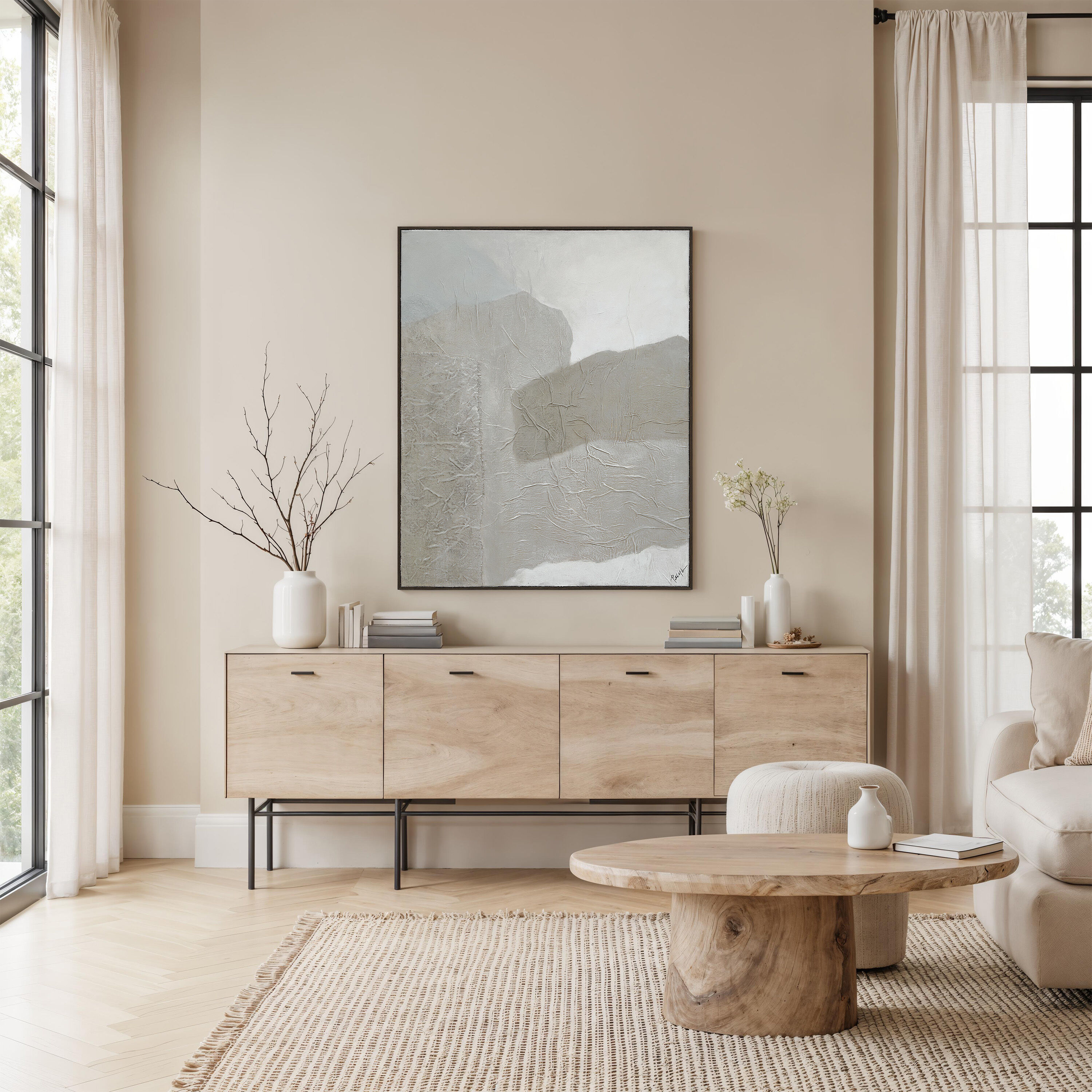 Sesamo Multicolor and Black Oak Canvas Art