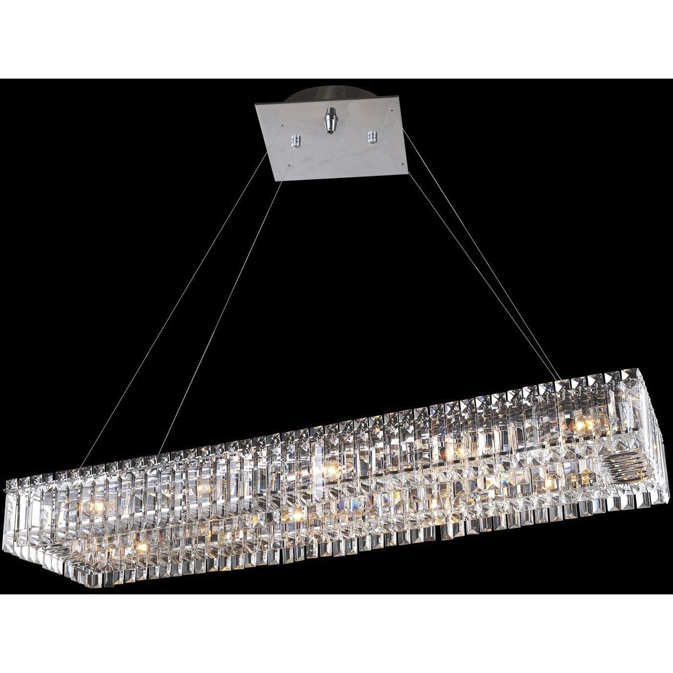Baguette 12 Light 12 inch Polished Chrome Pendant Ceiling Light