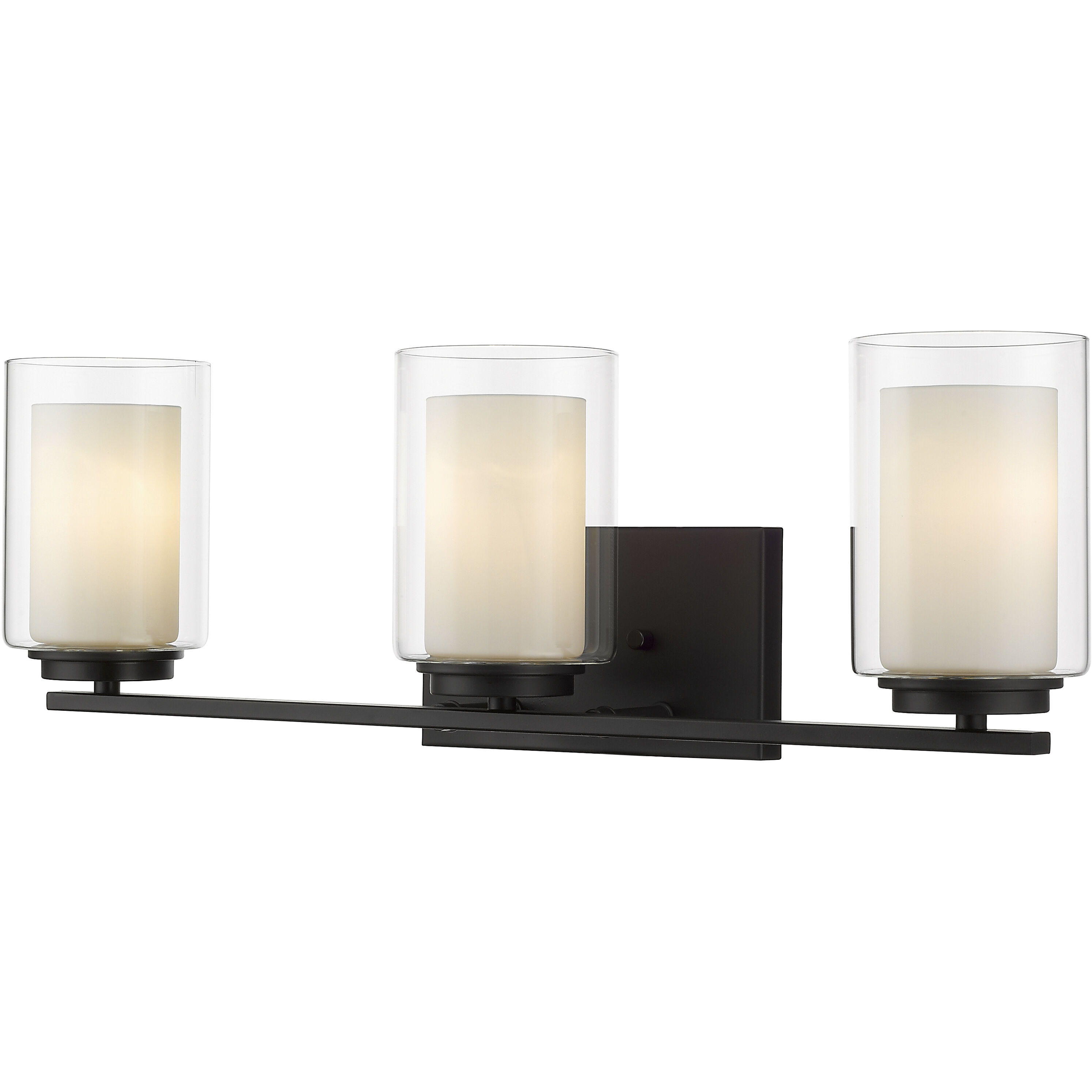 Willow 3 Light 24 inch Matte Black Vanity Wall Light