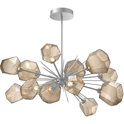 Gem LED 48.3 inch Classic Silver Linear Pendant Ceiling Light in Bronze, 2700K LED, Oval Starburst